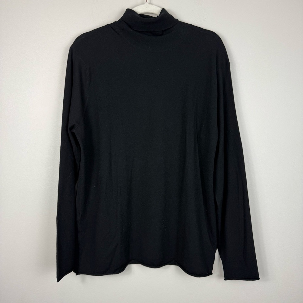 G/FORE Wool Turtleneck Shirt Mens Large Black Long Sleeve Soft Lightweight Top